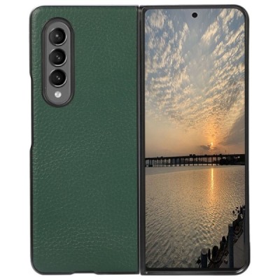 Samsung Galaxy Z Fold3 5G (F926B) Deluxe Leather zaļš ādas plastika apvalks | Vacins.lv