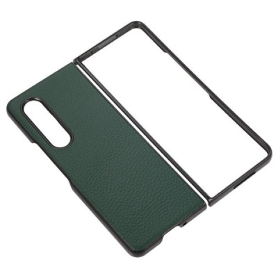 Samsung Galaxy Z Fold3 5G (F926B) Deluxe Leather zaļš ādas plastika apvalks | Vacins.lv