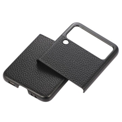 Samsung Galaxy Z Flip3 (F711) Deluxe Leather melns ādas plastika apvalks | Vacins.lv