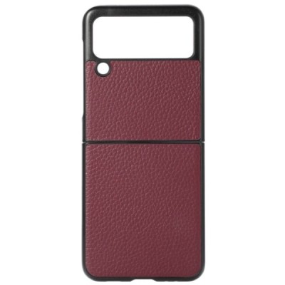 Samsung Galaxy Z Flip3 (F711) Deluxe Leather bordo ādas plastika apvalks | Vacins.lv