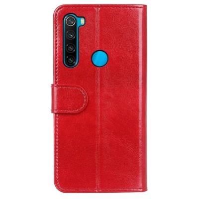 Xiaomi Redmi Note 8 2021 atvēramais ādas sarkans maciņš, grāmata (maks) | Vacins.lv