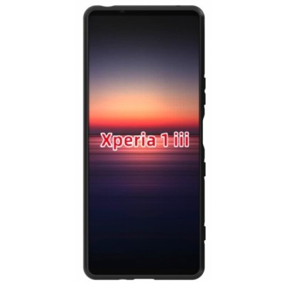 Sony Xperia 1 III cieta silikona (TPU) melns apvalks | vacins.lv
