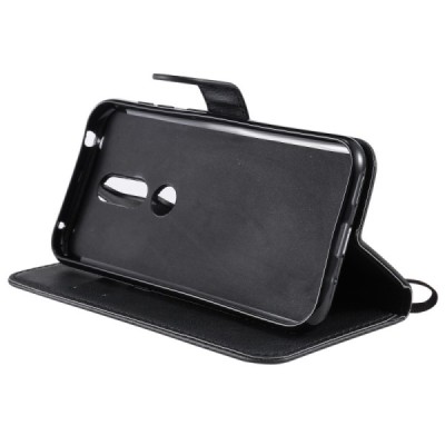 Nokia 4.2 (2019) atvēramais ādas melns maciņš (maks) | Vacins.lv