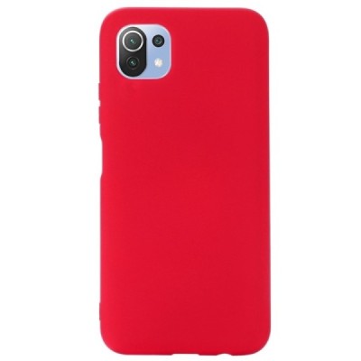 Xiaomi Mi 11 Lite Shell cieta silikona (TPU) sarkans apvalks | vacins.lv