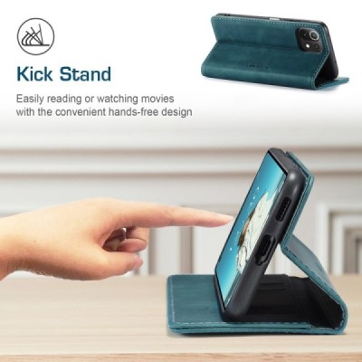 Xiaomi Mi 11 Lite CaseMe Retro solīds atvēramais ādas zaļš maciņš - maks | Vacins.lv