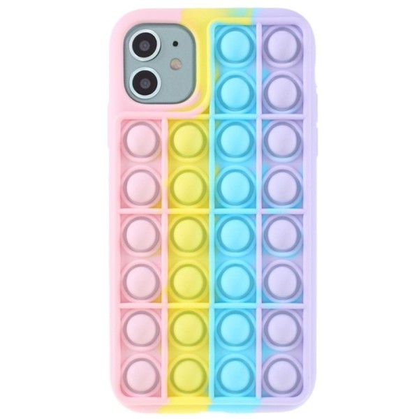 „Popit“ Bubble mīksta silikona (TPU) apvalks - rozs (iPhone 11)