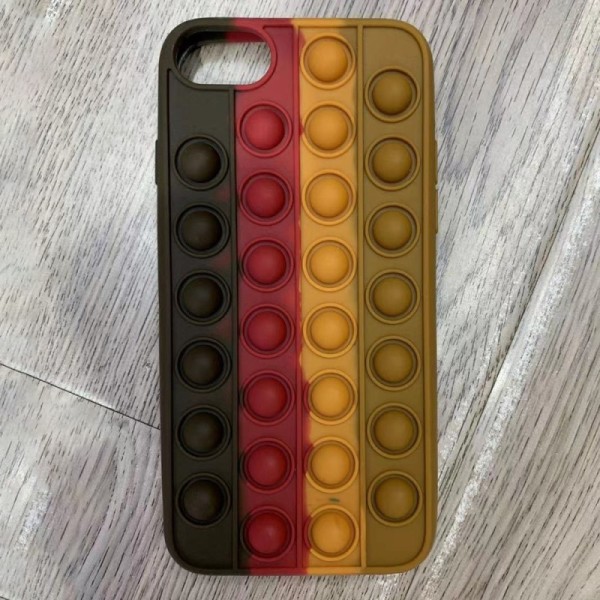 „Popit“ Bubble mīksta silikona (TPU) apvalks - brūns (iPhone 6 / 7 / 8 / SE 2020 / SE 2022)