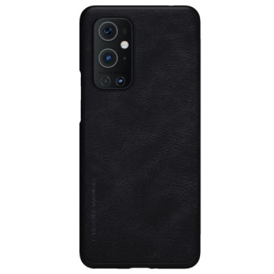 Greznais „Nillkin“ Qin sērijas ādas atvērams melns OnePlus 9 Pro maciņš (maks) | Vacins.lv