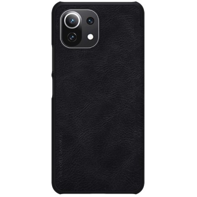 Greznais „Nillkin“ Qin sērijas ādas atvērams melns Xiaomi Mi 11 Lite maciņš (maks) | Vacins.lv