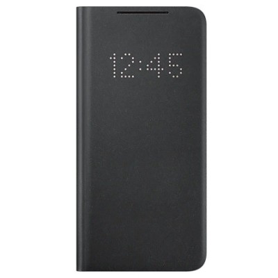 Samsung Galaxy S21 (G991B) oficiāls Smart Led View Cover atvērams melns maciņš (maks) | Vacins.lv