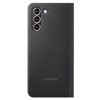 Samsung Galaxy S21 (G991B) oficiāls Smart Led View Cover atvērams melns maciņš (maks) | Vacins.lv