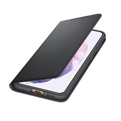 Samsung Galaxy S21 (G991B) oficiāls Smart Led View Cover atvērams melns maciņš (maks) | Vacins.lv