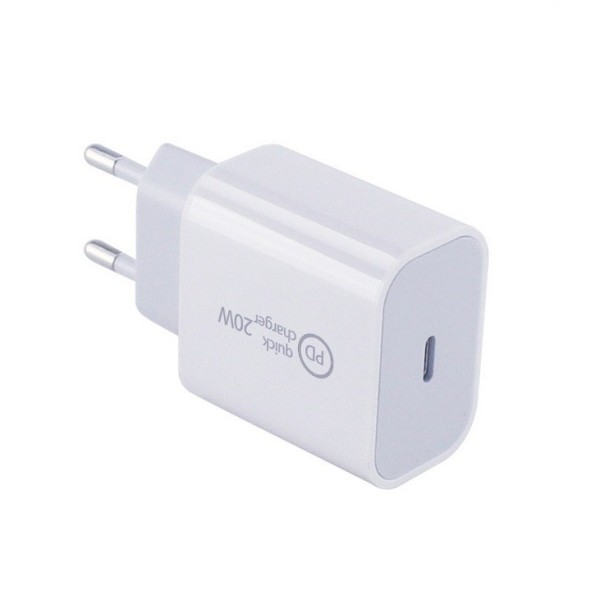„PD“ Quick Charger sieninis įkroviklis (20W) - baltas