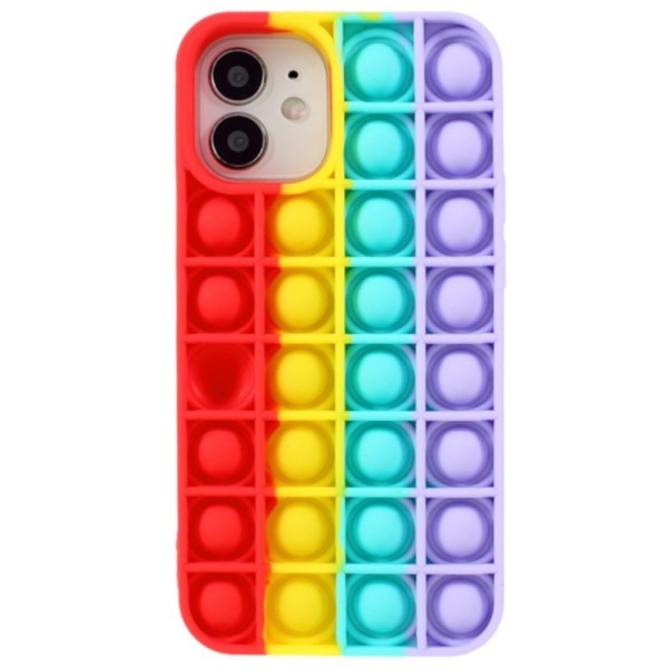 „Popit“ Bubble minkšto silikono (TPU) dėklas - raudonas (iPhone 12 Mini)