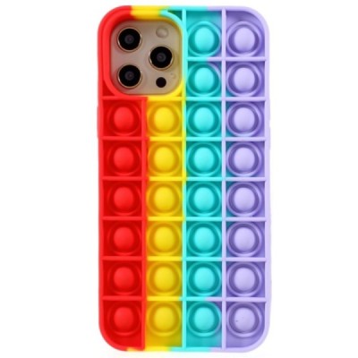 Apple iPhone 12 Pro Max „Popit“ Bubble sarkans mīksta silikona (TPU) apvalks | Vacins.lv