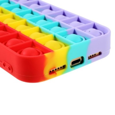 Apple iPhone 12 Pro Max „Popit“ Bubble sarkans mīksta silikona (TPU) apvalks | Vacins.lv