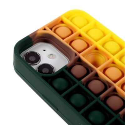 Apple iPhone 12 (12 Pro) „Popit“ Bubble tumši zaļš mīksta silikona (TPU) apvalks | Vacins.lv