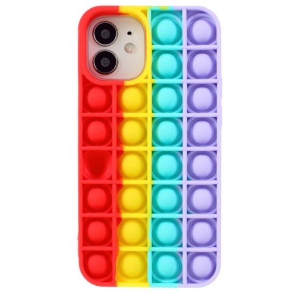 „Popit“ Bubble minkšto silikono (TPU) dėklas - raudonas (iPhone 12 / 12 Pro)