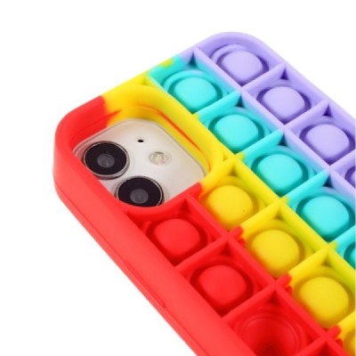 Apple iPhone 12 (12 Pro) „Popit“ Bubble minkšto silikono TPU raudonas dėklas - nugarėlė | Priedai.lt