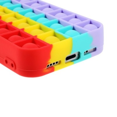 Apple iPhone 12 (12 Pro) „Popit“ Bubble minkšto silikono TPU raudonas dėklas - nugarėlė | Priedai.lt