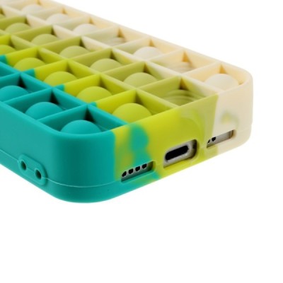 Apple iPhone 12 (12 Pro) „Popit“ Bubble zaļš mīksta silikona (TPU) apvalks | Vacins.lv