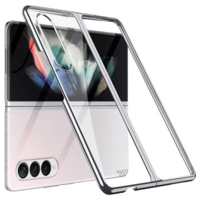 Samsung Galaxy Z Fold3 5G (F926B) GKK skaidrus plastikinis sidabro spalvos dėklas - nugarėlė | Priedai.lt