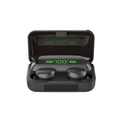 „TWS“ True Wireless BTH-F9-5 originālie (F9) bezvadu ausīs ieliekamās melnā austiņas | Vacins.lv