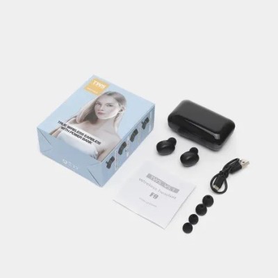 „TWS“ True Wireless BTH-F9-5 originālie (F9) bezvadu ausīs ieliekamās melnā austiņas | Vacins.lv