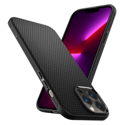 Apple iPhone 13 Pro „Spigen“ Liquid Air melns cieta silikona apvalks | vacins.lv