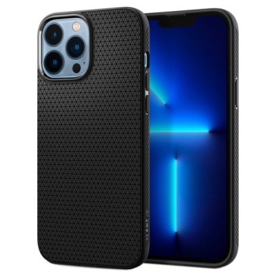 Apple iPhone 13 Pro Max „Spigen“ Liquid Air melns cieta silikona apvalks | vacins.lv