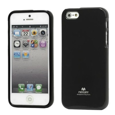 „Mercury“ Color kieto silikono (TPU) juodas Apple iPhone SE (5, 5s) dėklas (dėkliukas) / Priedai.lt