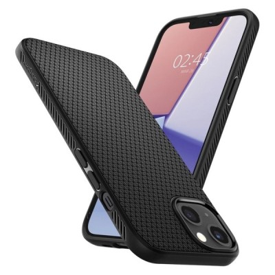 Apple iPhone 13 „Spigen“ Liquid Air melns cieta silikona apvalks | vacins.lv