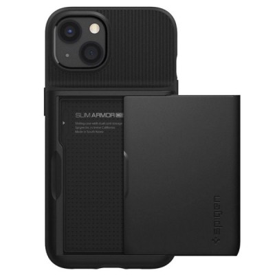 Apple iPhone 13 „Spigen“ Slim Armor CS melns silikons apvalks | vacins.lv