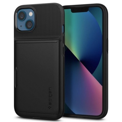 Apple iPhone 13 „Spigen“ Slim Armor CS melns silikons apvalks | vacins.lv