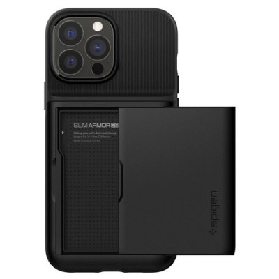 „Spigen“ Slim Armor CS Apple iPhone 13 Pro Max juodas kieto silikono dėklas | Priedai.lt