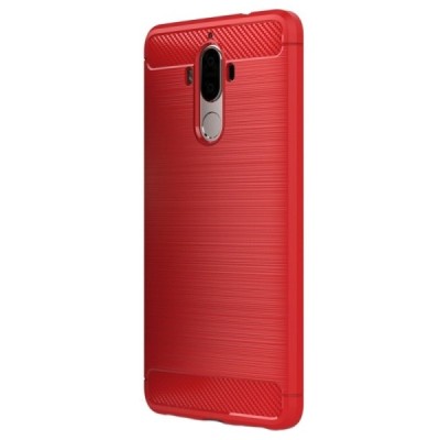 Huawei Mate 9 „Carbon“ cieta silikona (TPU) sarkans apvalks | vacins.lv