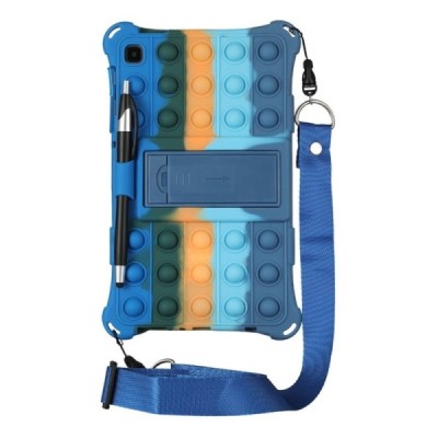 Samsung Galaxy Tab A7 Lite 8.7 2021 (T220, T225) „Popit“ Bubble Kickstand minkšto silikono TPU mėlynas dėklas - nugarėlė | Pried