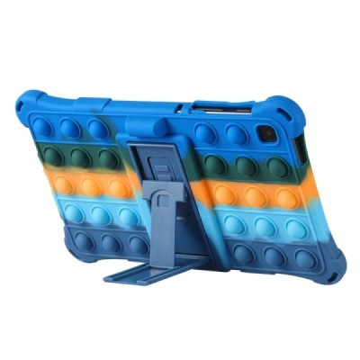 Samsung Galaxy Tab A7 Lite 8.7 2021 (T220, T225) „Popit“ Bubble Kickstand minkšto silikono TPU mėlynas dėklas - nugarėlė | Pried