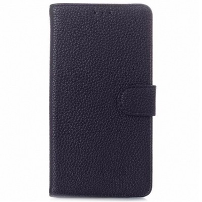 HTC Desire 816 atverčiamas juodas odinis dėklas - piniginė / Priedai.lt