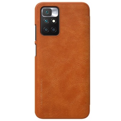 Greznais „Nillkin“ Qin sērijas ādas atvērams brūns Xiaomi Redmi 10 maciņš | Vacins.lv