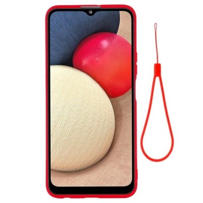 Samsung Galaxy A03s SM-A037G (166.5 x 75.98 x 9.14mm) „Shell“ cieta silikona (TPU) sarkans apvalks | vacins.lv