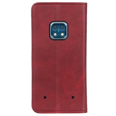 Nokia XR20 „Split“ raudonas odinis atverčiamas dėklas - knygutė | Priedai.lt