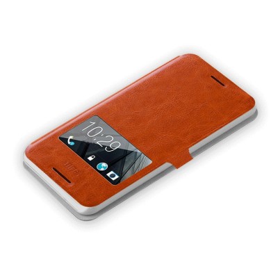 „Mofi“ Hui serijos HTC Desire 816 rudas odinis atverčiamas dėklas / Priedai.lt