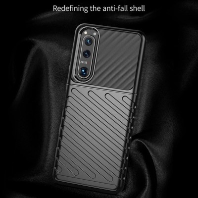 Sony Xperia 5 III „Twill“ cieta silikona (TPU) melns apvalks | vacins.lv