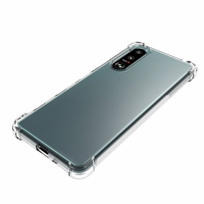 Sony Xperia 5 III pastiprinātas aizsardzības cieta silikona (TPU) dzidrs vāciņš | Vacins.lv