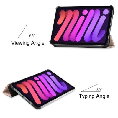 Apple iPad mini 6 2021 atvēramais zelta ādas maciņš | Vacins.lv