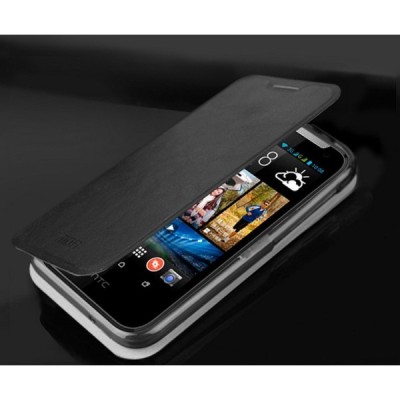 HTC Desire 310 „Mofi“ Leather sērijas melns ādas atvērams futrālis / Vacins.lv