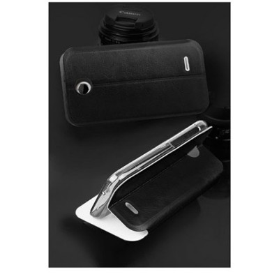 HTC Desire 310 „Mofi“ Leather sērijas melns ādas atvērams futrālis / Vacins.lv