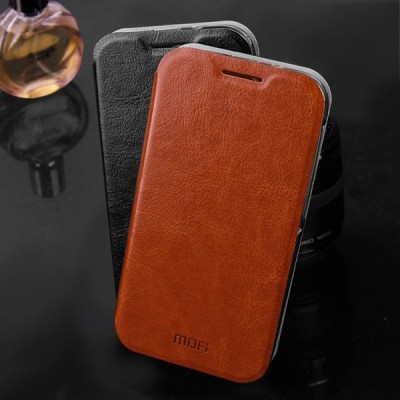 „Mofi“ Leather serijos HTC Desire 310 rudas odinis atverčiamas dėklas / Priedai.lt