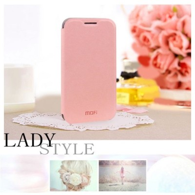 HTC Desire 310 „Mofi“ Leather sērijas rozs ādas atvērams futrālis / Vacins.lv